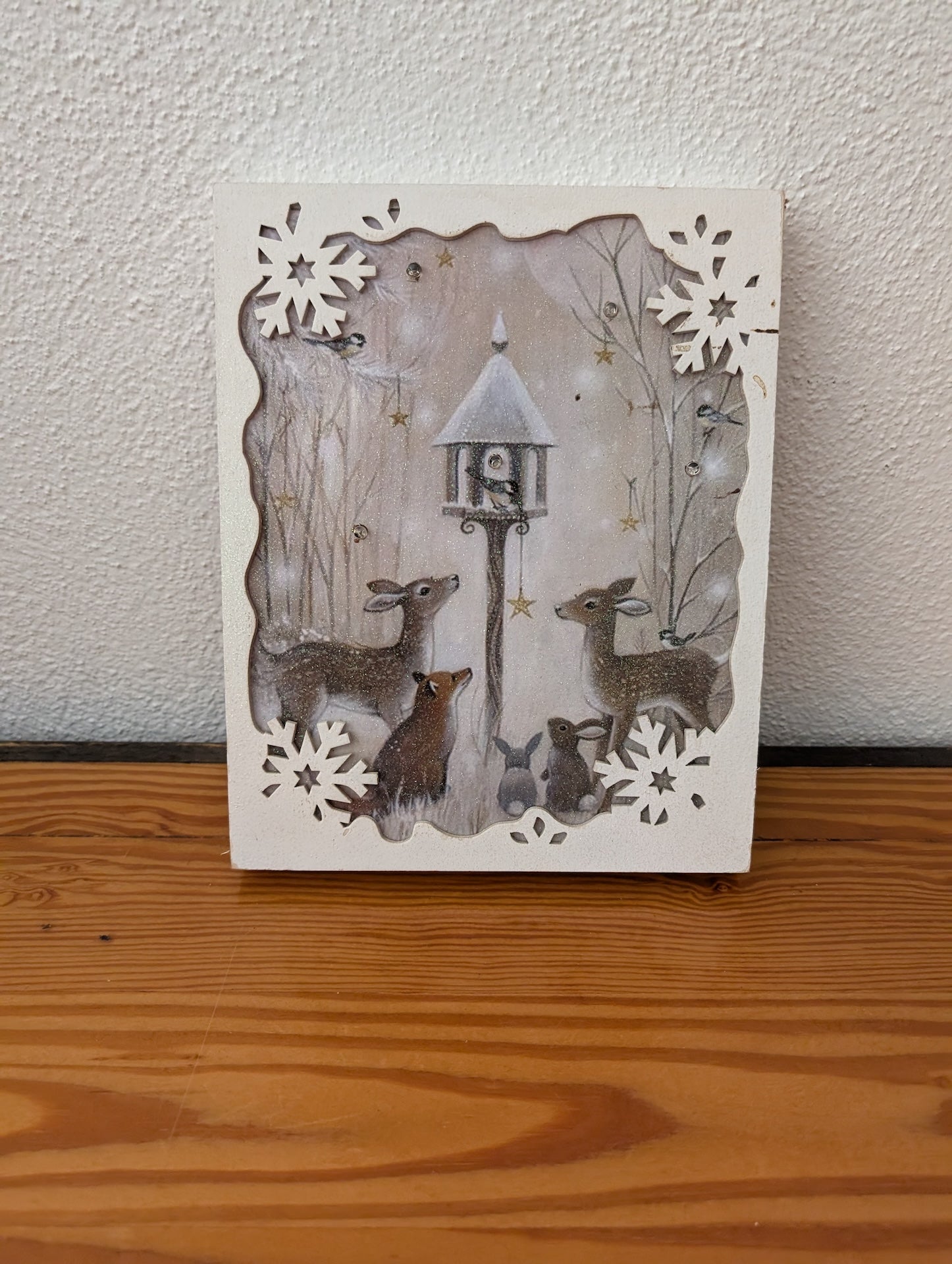 Winter Woodland Shadow Box from Unknown -  Holiday Decor (Wood or MDF, Paper, LED Lighted Decor, Woodland, Rustic, Winter, White, Brown, Grey)