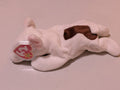 Fetch the Dog - Ty Beanie Baby (White & Brown, 1997, Plush Toy, Stuffed Animal, MWMT, Vintage, Retired)