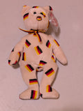 Deutschland the Bear - Ty Beanie Baby (White & German Flag, 2003, Plush Toy, Stuffed Animal, MWMT, Vintage, Retired)