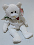 Halo II the Bear - Ty Beanie Baby (White, Gold, 2000, Plush Toy, MWMT, Stuffed Animal, Vintage, Retired, Plushie)