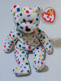 Ty 2K the Bear - Ty Beanie Baby (White, Confetti, 2000, Plush Toy, MWMT, Stuffed Animal, Vintage, Retired, Plushie)