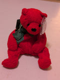 Mistletoe the Bear - Ty Beanie Baby (Red, Green, 1993, Plush Toy, MWMT, Stuffed Animal, Vintage, Retired, Plushie)