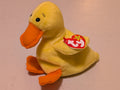Quackers the Duck - Ty Beanie Baby (Yellow, Orange, 1994, Plush Toy, MWMT, Stuffed Animal, Vintage, Retired, Plushie)
