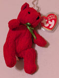 Teddy the Bear - Ty Jingle Beanie (Red, Green, 1999, Plush, Toy, Stuffed Animal, MWMT, Vintage, Retired)