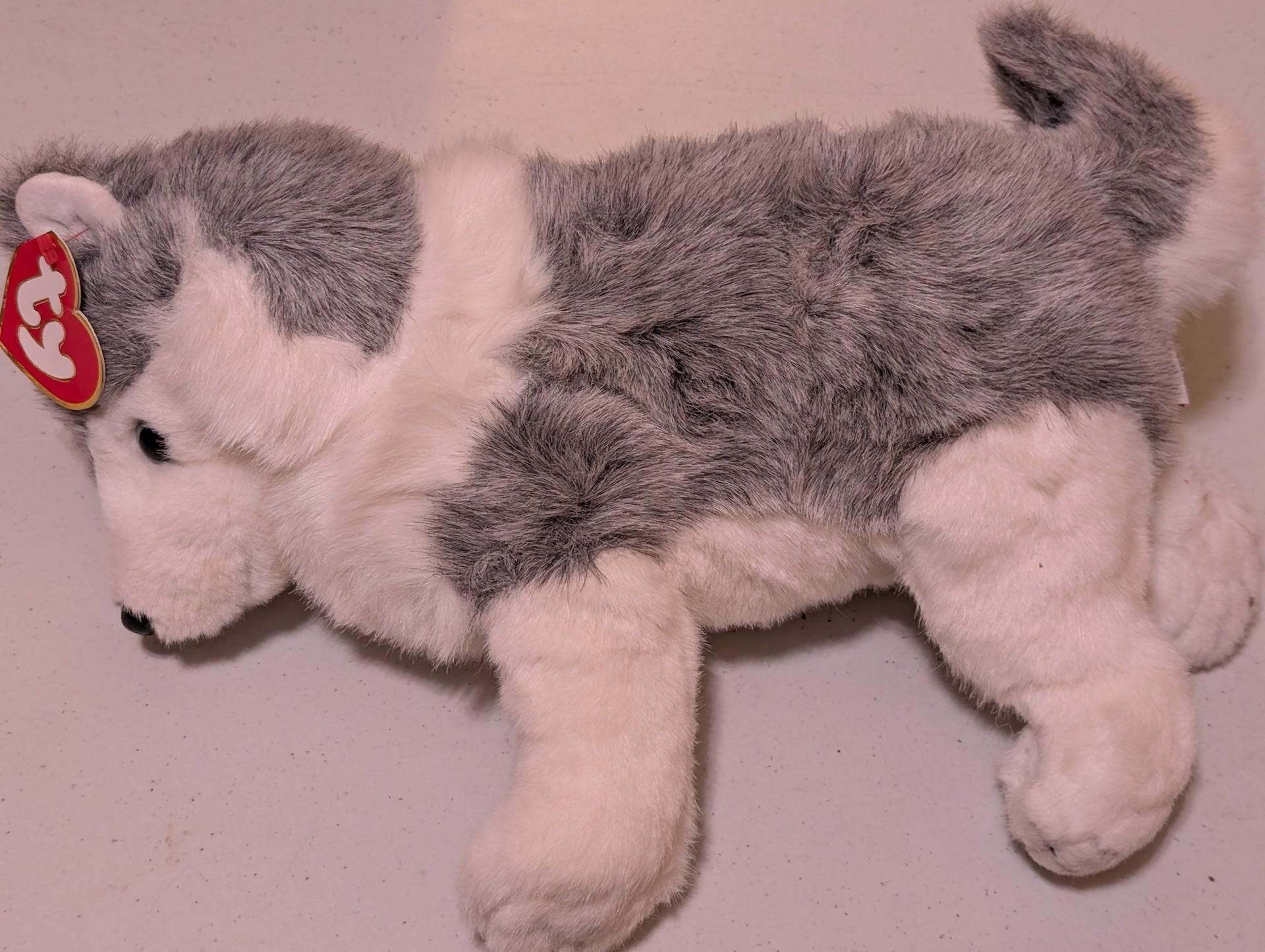 Timber The Husky TY Beanie Baby. Ty Classic Plush 14” 2002  (MWMT, Vintage, Retired, with Tag, VTG, Stuffed Animal, Plush, Toy)