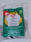 Antsy - McDonald's / Ty Teenie Beanie Baby (Gray, Black, White, 1997, Plush Toy, Vintage, Stuffed Animal, Retired)