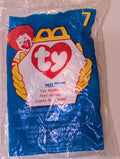 Mel - McDonald's / Ty Teenie Beanie Baby (Brown, White, 1996, Plush Toy, Vintage, Stuffed Animal, Retired)