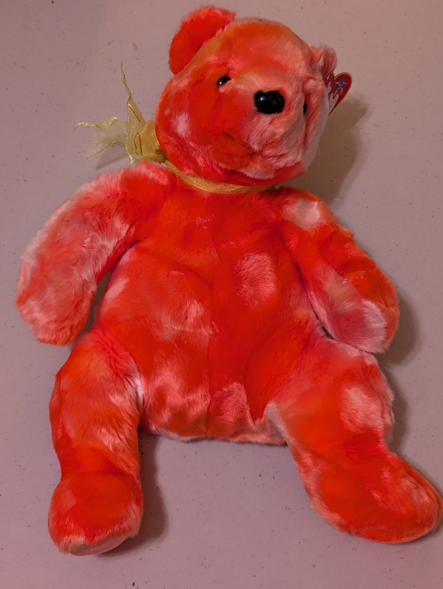 TANGERINE the Bear TY Beanie Buddy -  Soft 13" Plush  (MWMT, Vintage, Retired, with Tag, VTG, Stuffed Animal, Plush, Toy)