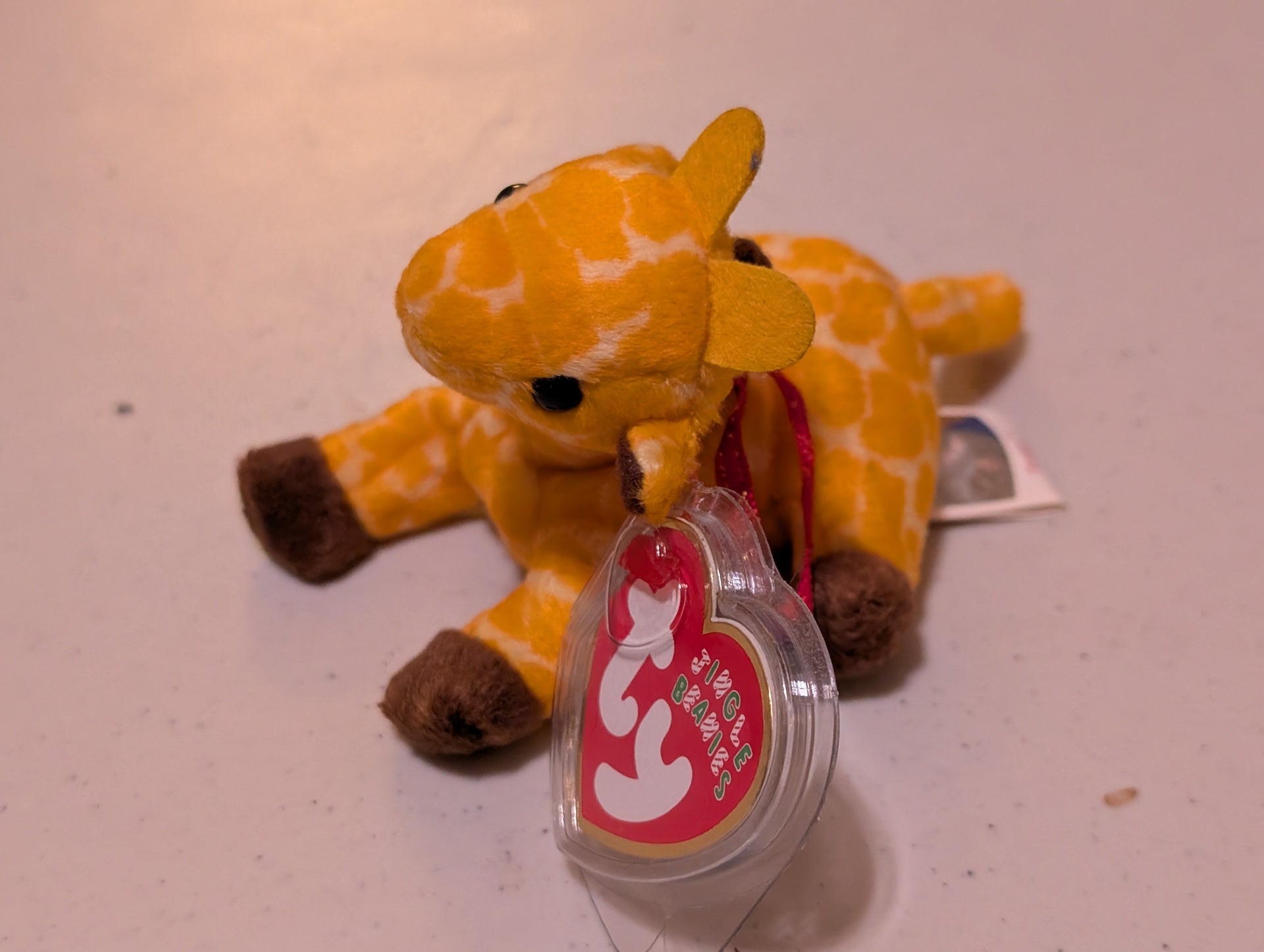 Twigs the Giraffe - Ty Beanie Baby (Yellow, Brown, 1995, Plush Toy, Stuffed Animal, MWMT, Vintage, Retired)