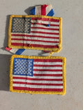 United States of America USA Reverse Flag Stars & Stripes Vintage Patch set of two