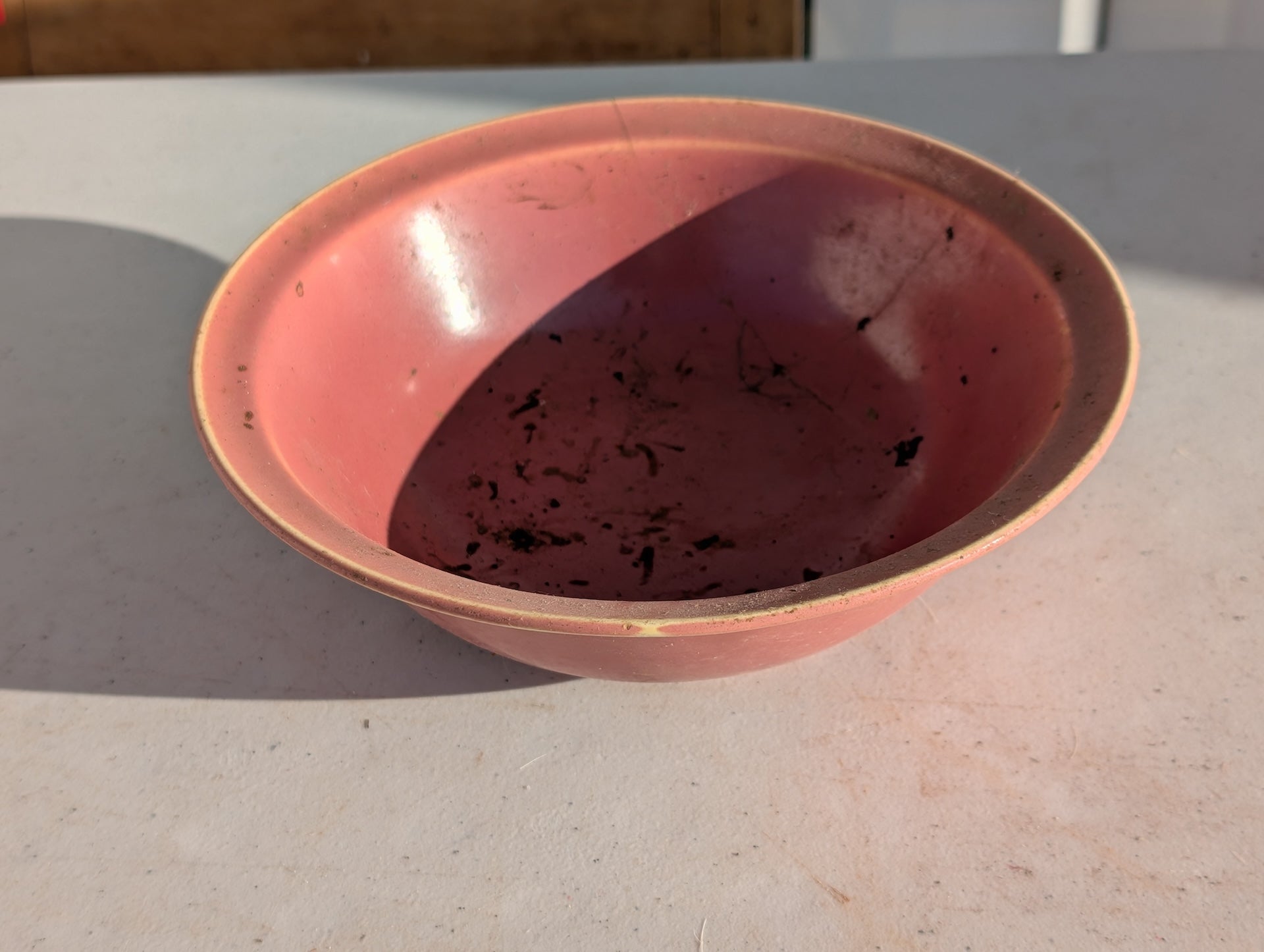 ceramic bowl red vintage Art Wells Pottery