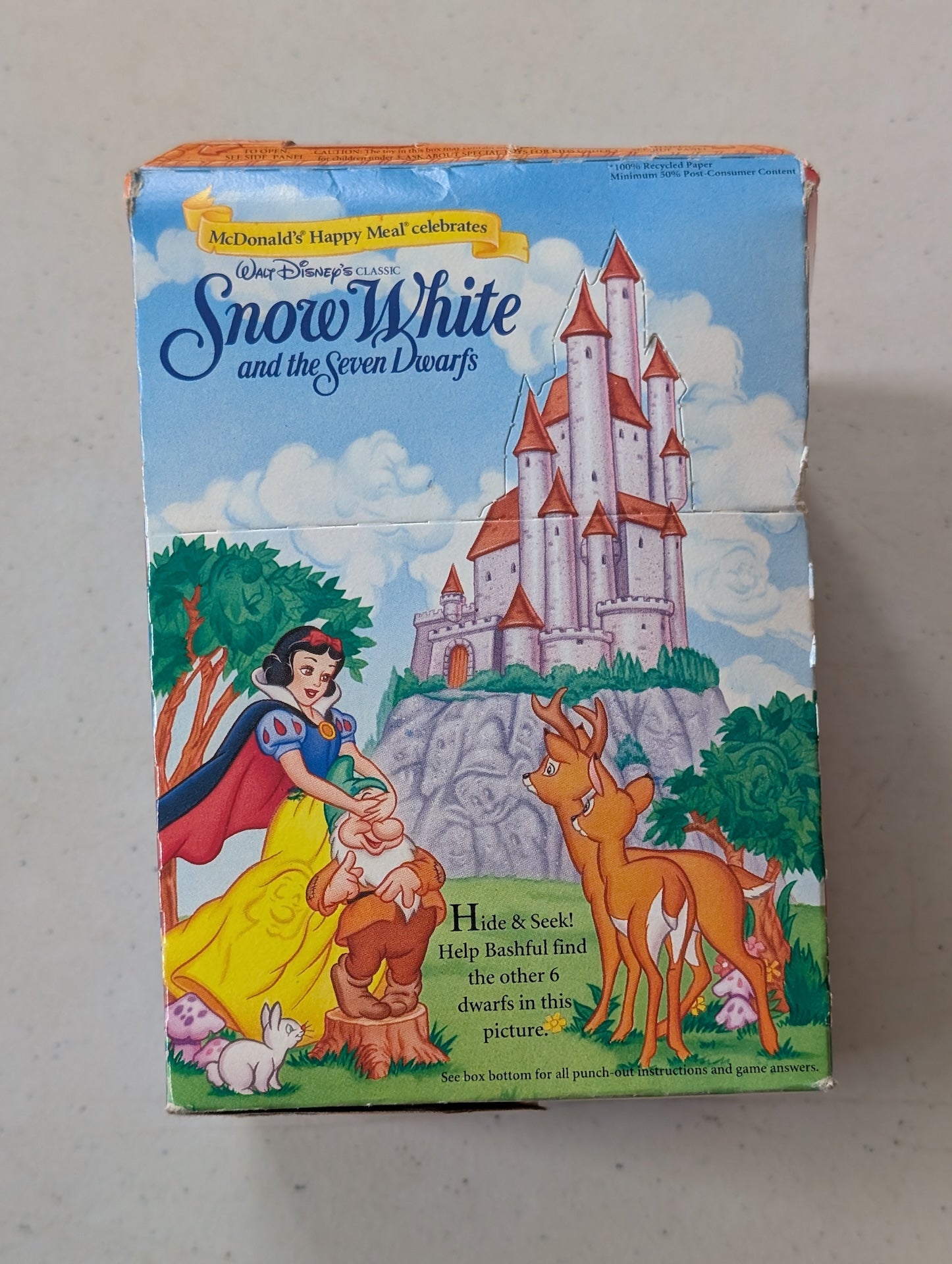 McDonalds Happy Meal  Disney Snow White Happy Meal Original Box (vintage, collectable, nostalgia, toy)