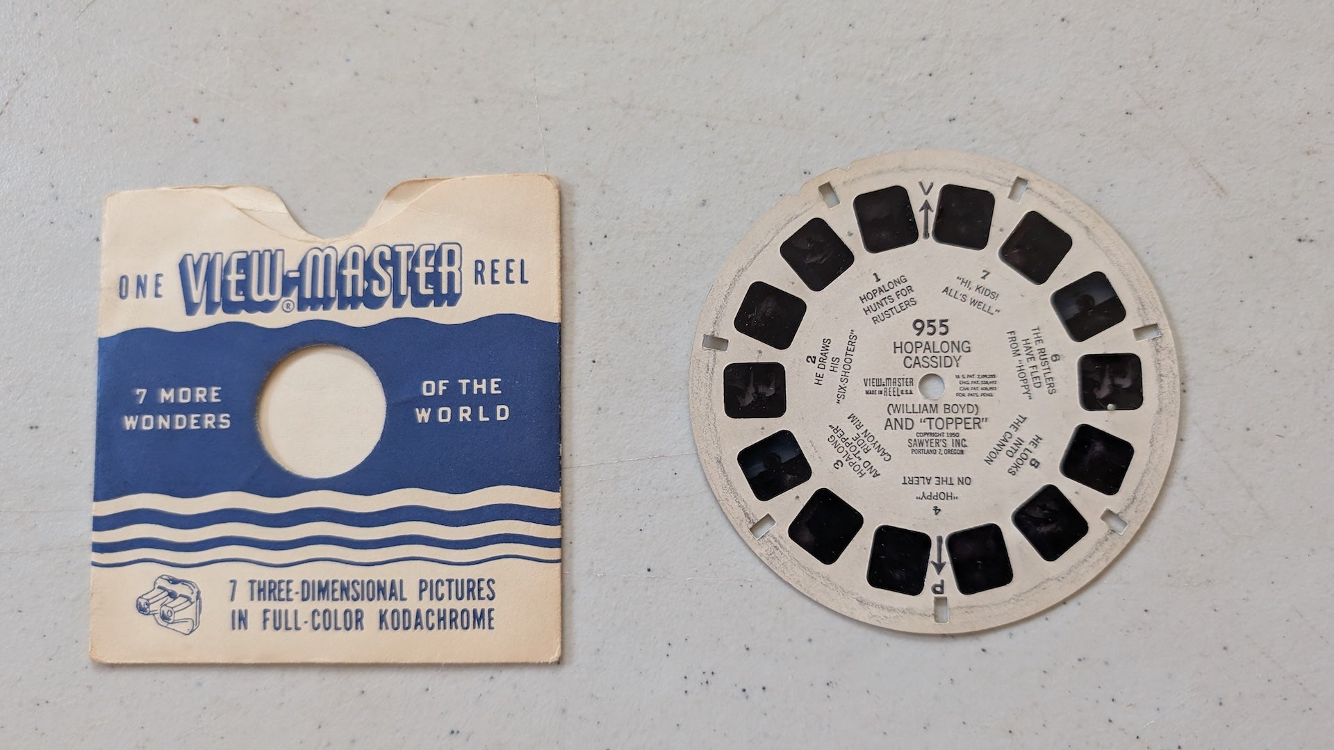 Hopalong Cassidy (William Boyd) and Topper Vintage View-Master Reel 955(vintage, collectable, nostalgia, toy)