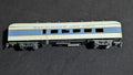 Baltimore & Ohio Passenger Coach Passenger Car likely from Rivarossi/AHM - 1970s HO Scale Model Train (Plastic, Metal Passenger Car, Molded Seats, Grey, Blue, Gold)