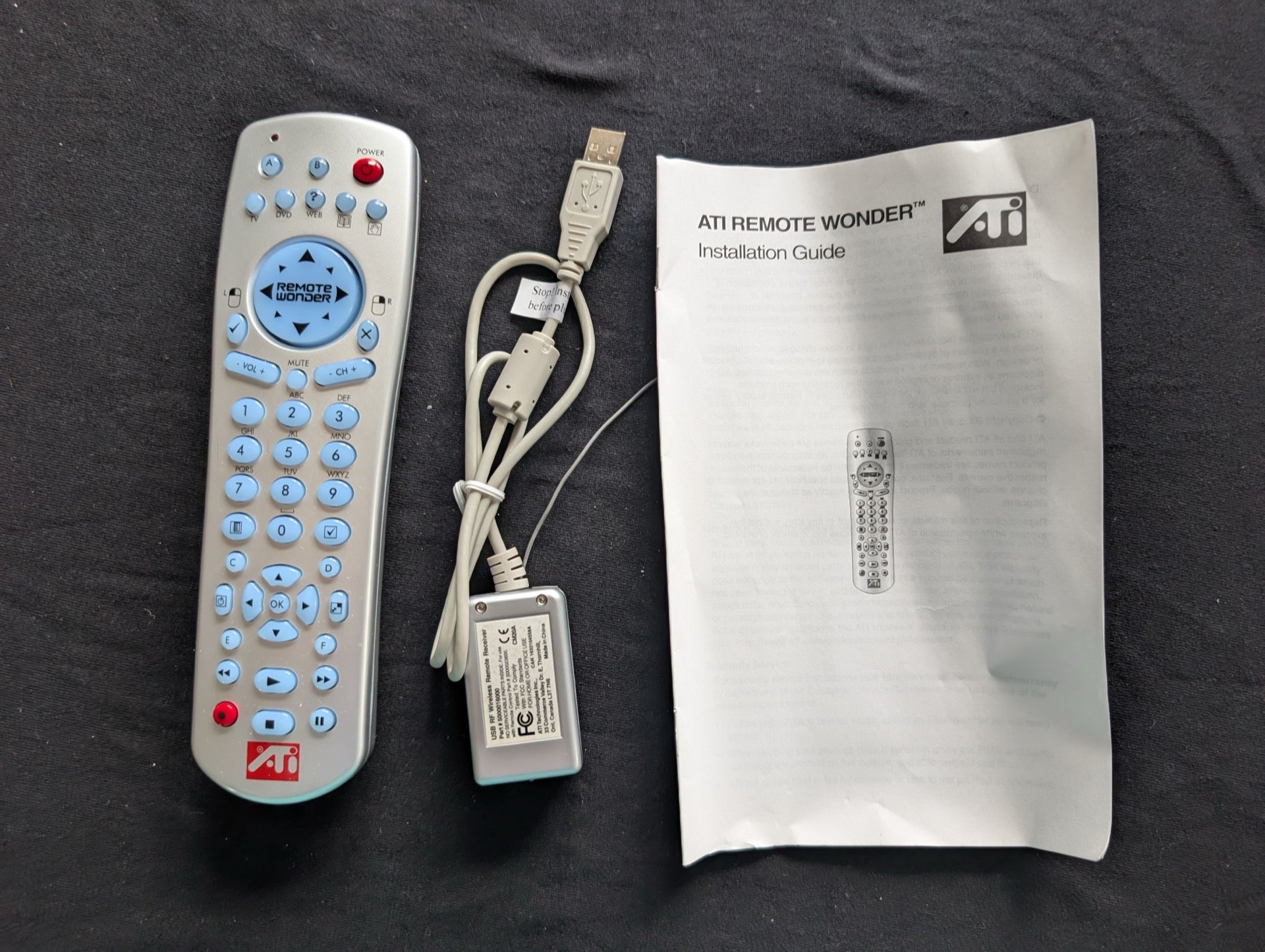 ATI Remote Wonder PC Remote Control with USB IR Receiver & Install Guide