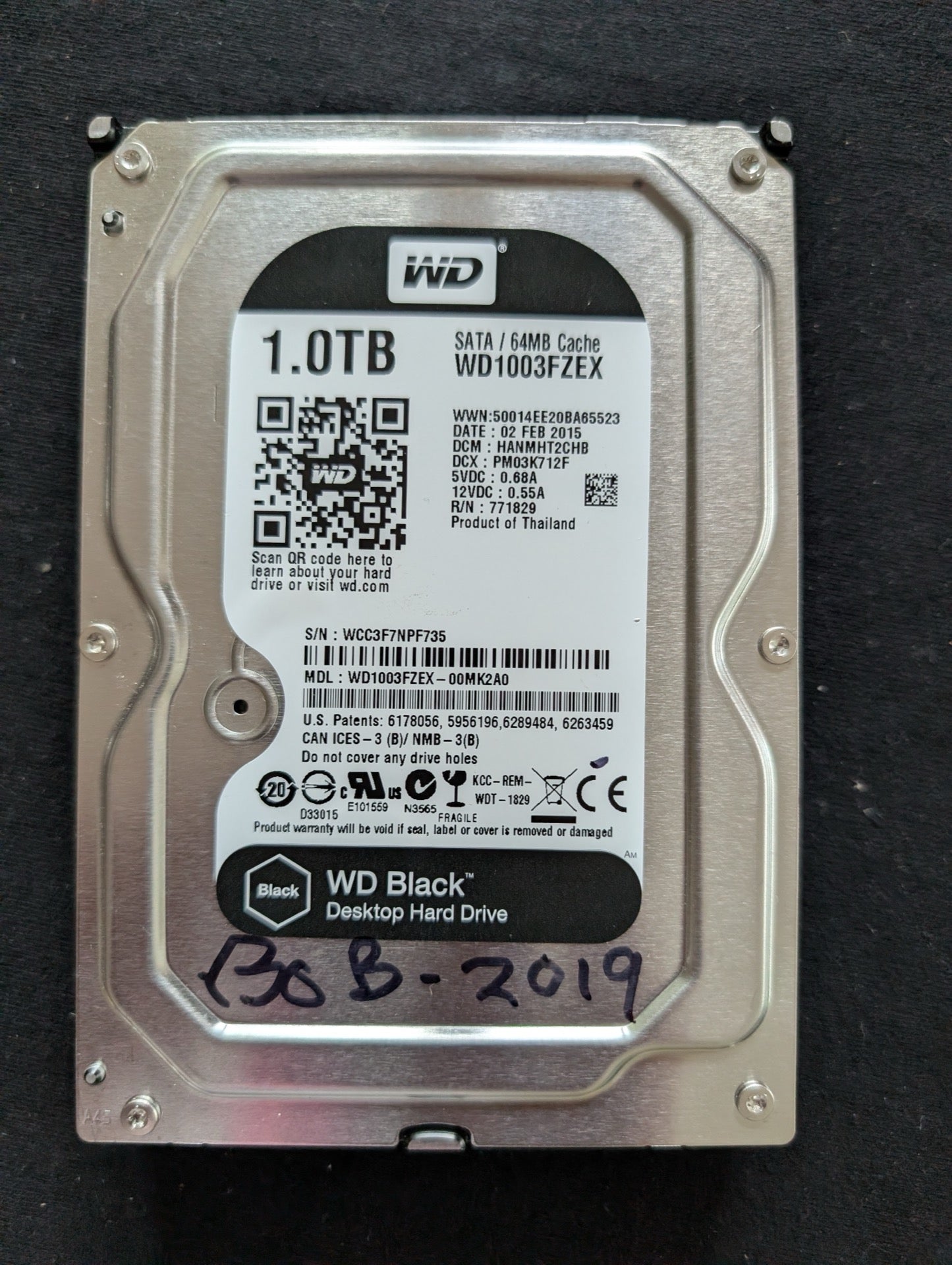 WD Black 1TB 3.5" Desktop Hard Drive HDD 7200 RPM SATA 6Gb/s (WD1003FZEX)