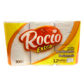 Rocío Extra Toilet Paper, 12 Roll Pack (300 Sheets Each)