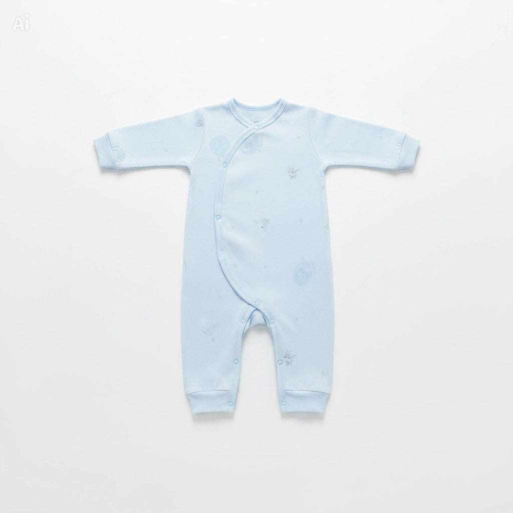 Premium Light Blue Newborn Baby Clothes Gift Box | 100% Soft Cotton Essential Infant Layette Set with Fox Illustrations