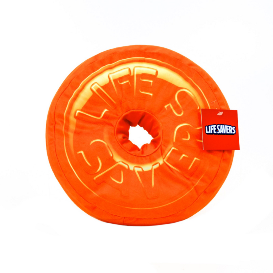 Round Pillow with Hole Lifesavers Orange