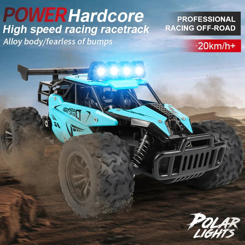 1:16 RC Drift Racing Car - High-Speed Off-Road Alloy Truck with LED Lights, 20KM/H, 2.4G Radio Control for Kids & Adults