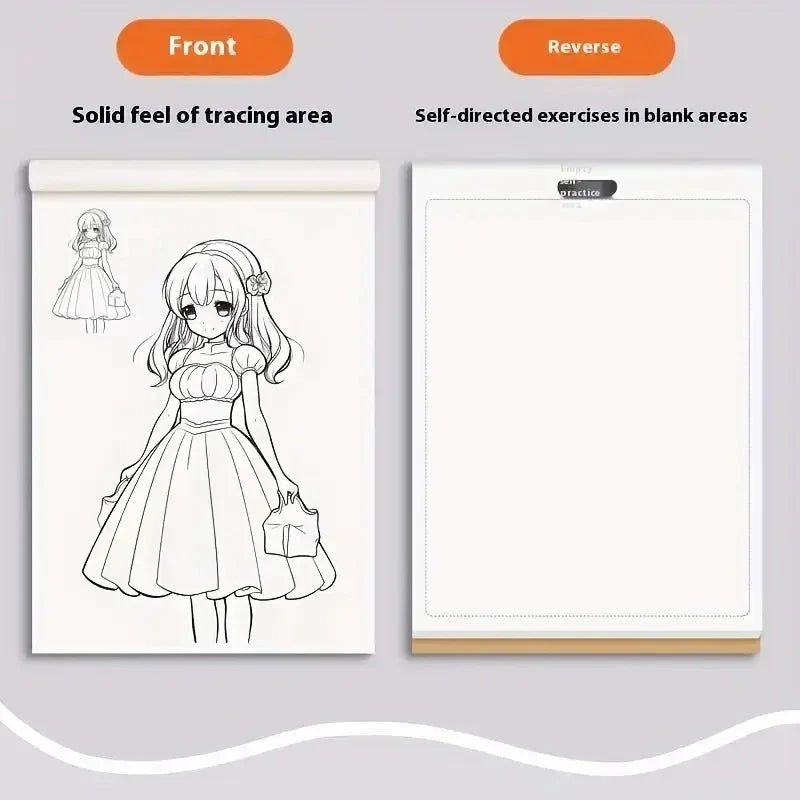 Anime Character Line Art Drawing Book - 48 Pages for Tracing & Painting Practice