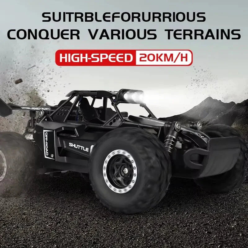 1:16 RC Drift Racing Car - High-Speed Off-Road Alloy Truck with LED Lights, 20KM/H, 2.4G Radio Control for Kids & Adults