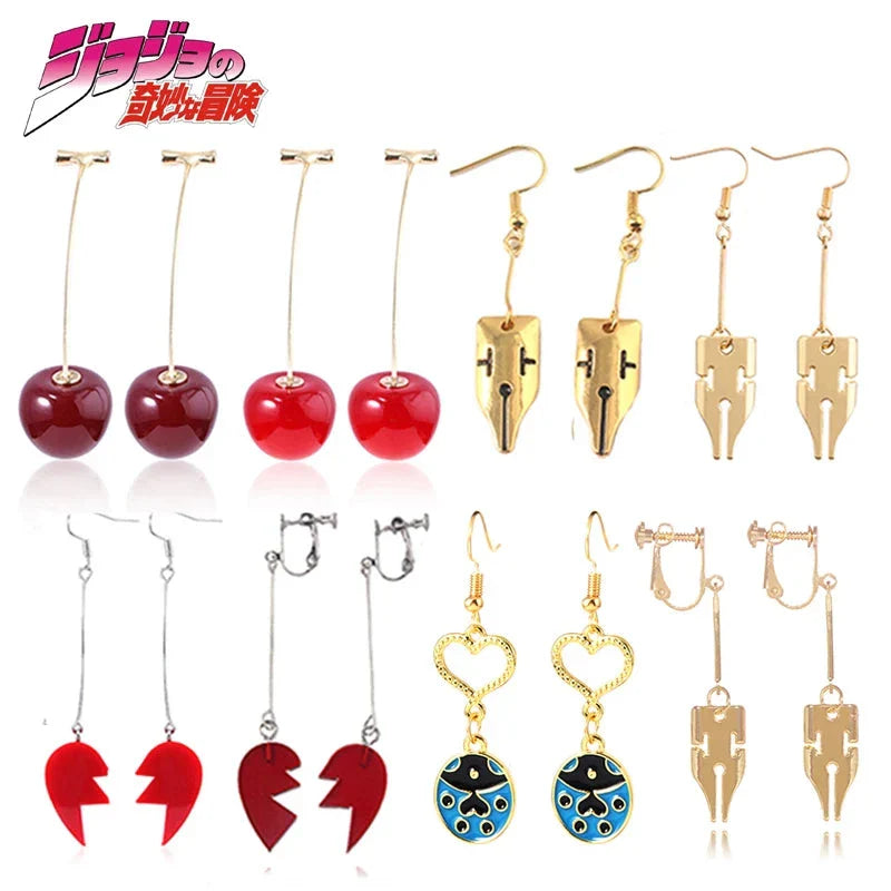 JoJo Bizarre Adventure Cherry Drop Earrings – Anime Cosplay Jewelry