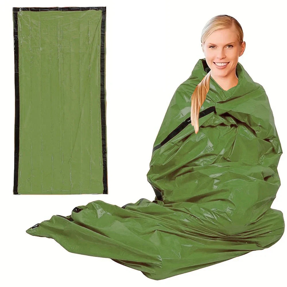 Portable Waterproof Emergency Survival Sleeping Bag Outdoor Edc Camping Gear Thermal Sack First Aid Rescue Kit Mylar Blanket