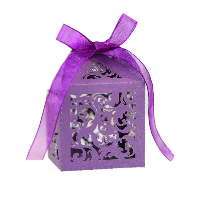 20/50Pcs Flower Vine Candy Boxes Wedding Favor Gift Packaging Box Sweet Bag With Ribbon Valentine's Day Birthday Party Supplies