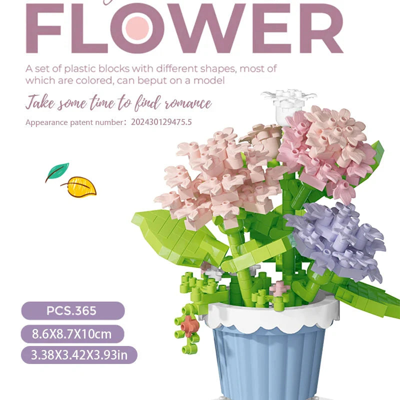 Building block flower potted plant assembly toy decoration micro particle plant potted plant children's toy gift