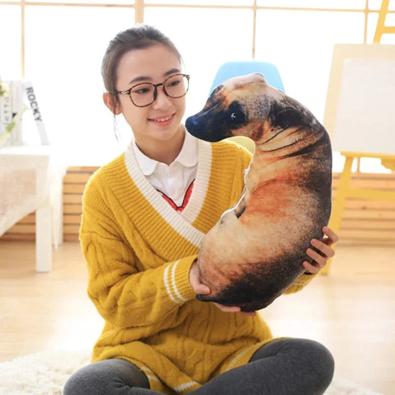 50cm 3D Dog Plush Toy – Lifelike Stuffed Animal Pillow Gift