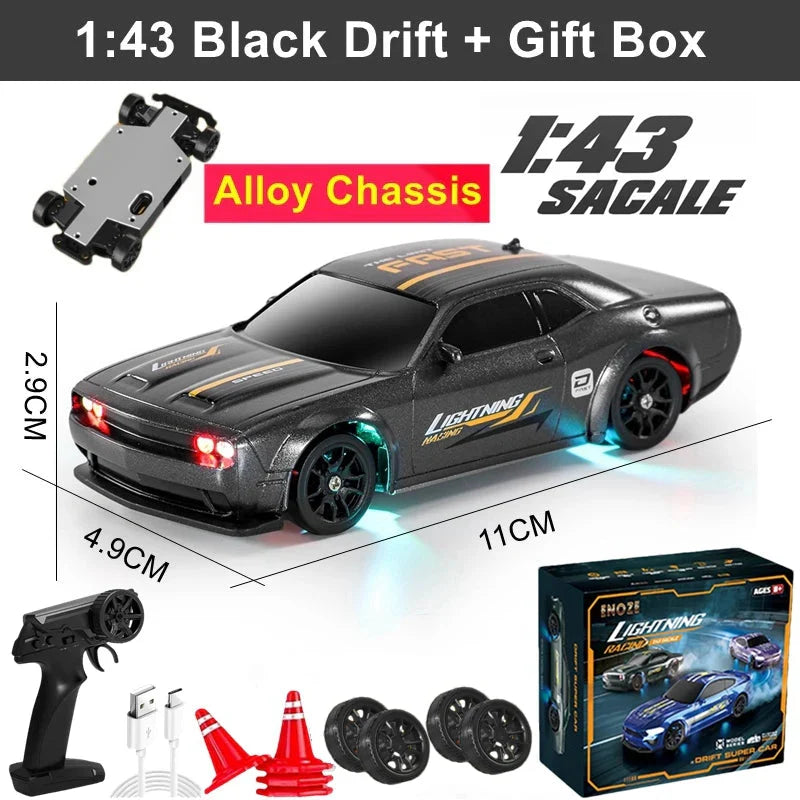 1/64 4WD High-Speed Drift RC Car – Mini Remote Control Racing Toy for Kids & Adults