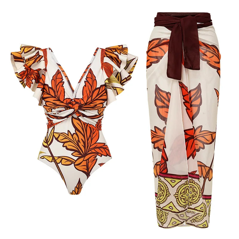 Women Swimwear 2PC Cover-up Swimsuit