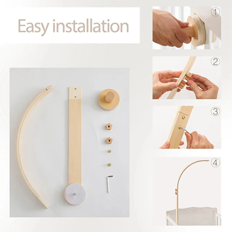 Baby Wooden Bed Bell Bracket Mobile Holder