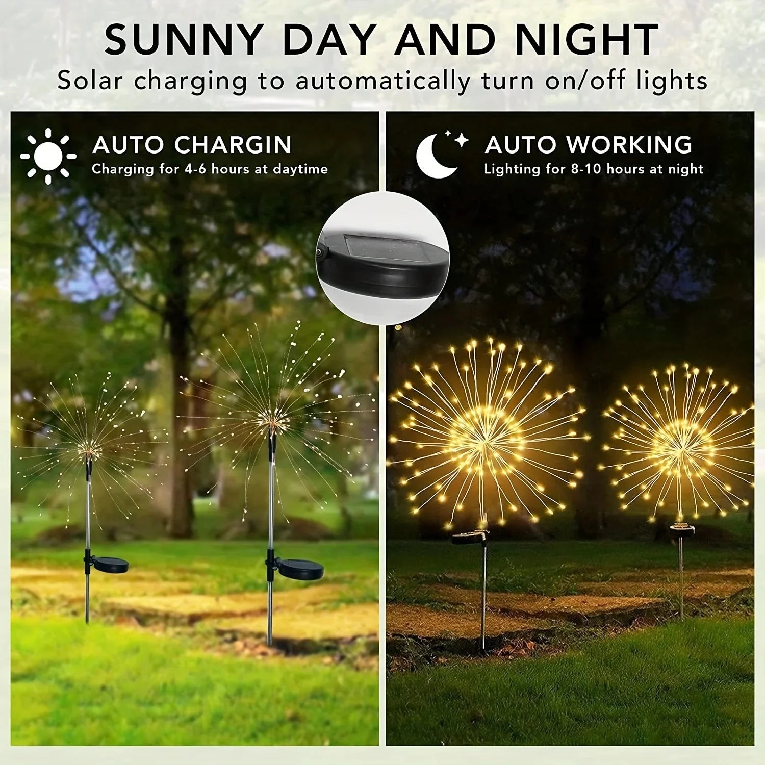 Solar Firework Garden Light – IP65 Waterproof LED Outdoor Lawn & Flower Lamp with 8 Modes
