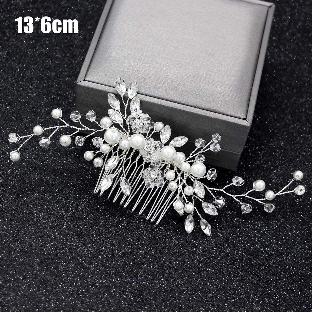 20pcs Elegant Pearl Crystal Hairpin Wedding Bridal U-shaped Metal Hair Comb Forks for Women