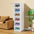 6/9 Layers Shoes Box Foldable Transparent Sneaker Shoe Storage Organizers Box Stackable Dustproof High-top Cabinet Shoe Rack She