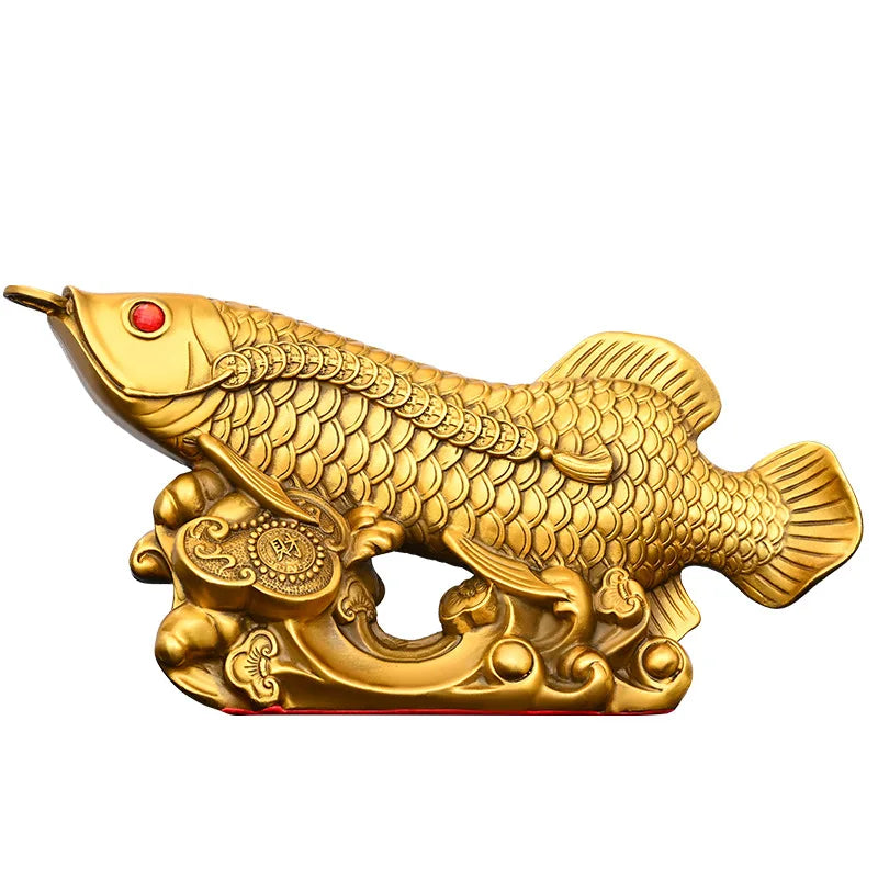 Solid Brass Fish Ornament  Wealth Home Office Decor