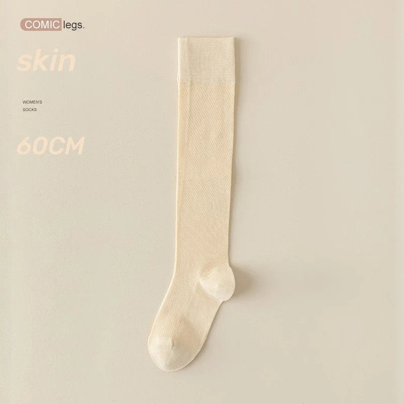 1 Pair High-quality Women's Long Tube Summer Cool Mid Calf Socks
