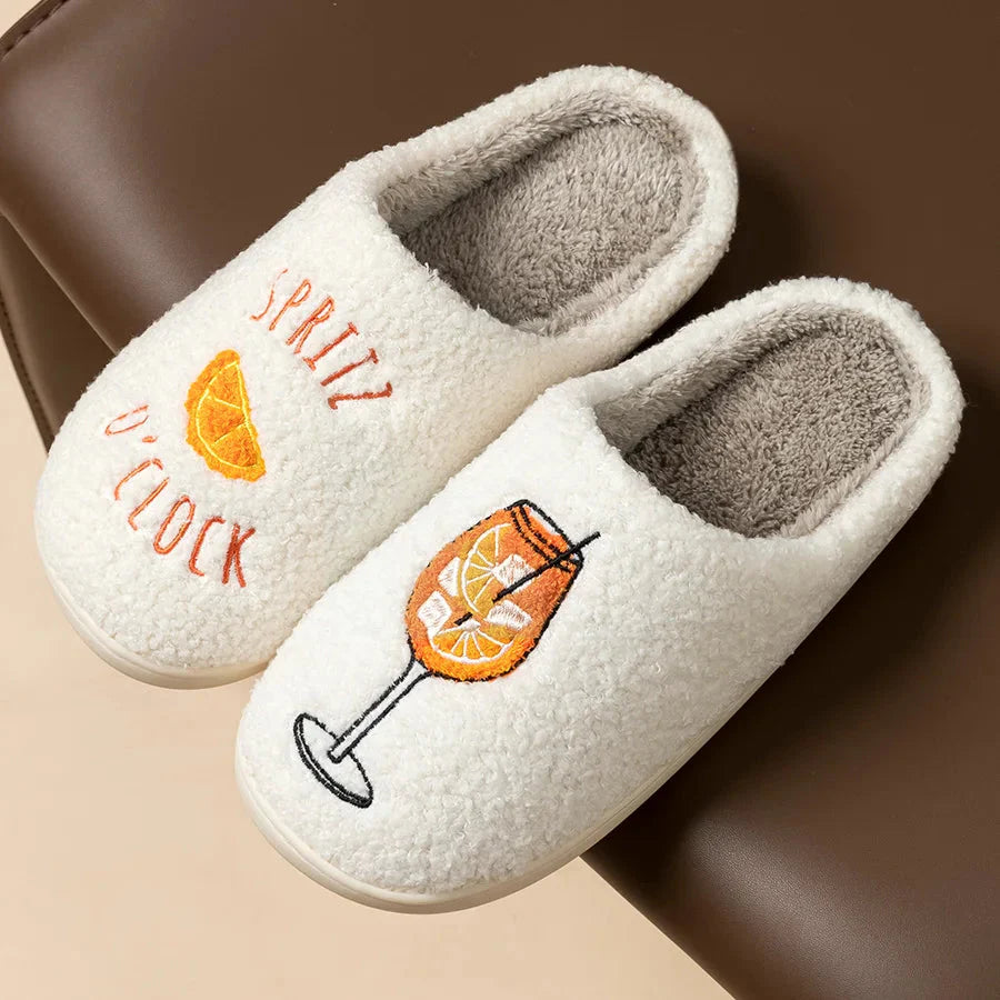 Aperol Spritz Women's Slippers Spritz O'Clock | Cozy Comfy Fluffy Slippers Party Bridal Shower Girl Mom Daughter Gift