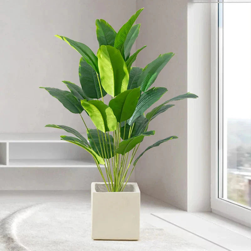 Artificial Tropical Palm Tree with Real Touch Banana Leaves