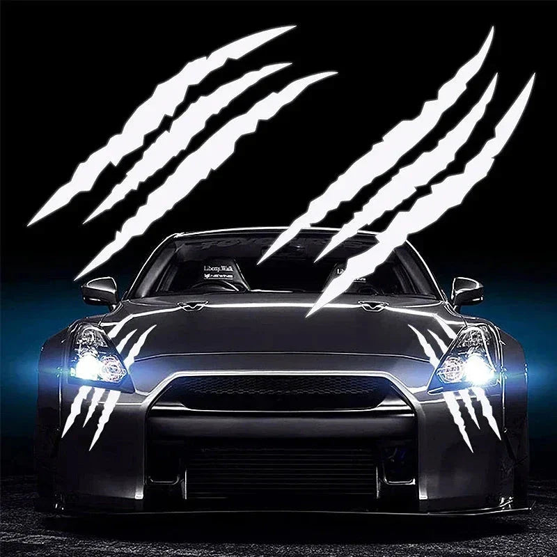 Monster Claw Car Stickers Automobile Hood DIY Vehicle Headlight Refit Reflective Vinyl Decal Ghost Paw Scratches Auto Decoration