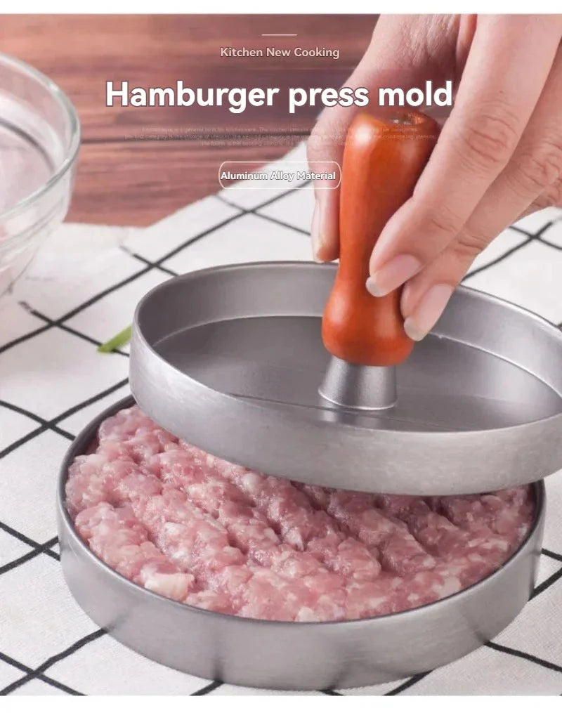Burger Press Non-Stick Hamburger Patty Maker with Wax Paper Aluminum Burger Maker for Kitchen BBQ Grill