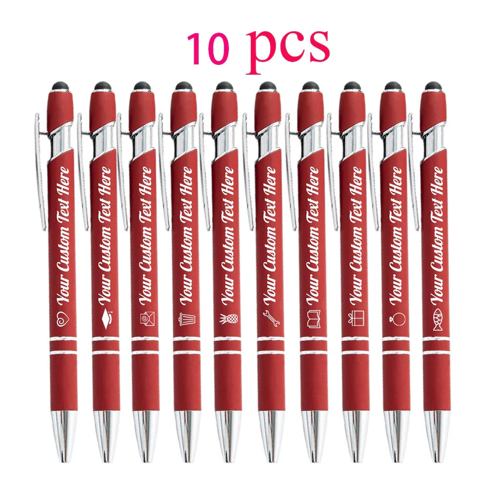 10-100 Customized Ballpoint Pen with Stylus Tip Print Name Logo Metal Pen for Business Graduation Birthday Anniversary Gift Pen