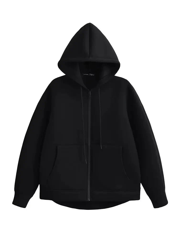 Autumn Women’s Hooded Jacket – Long Sleeve Zipper Coat