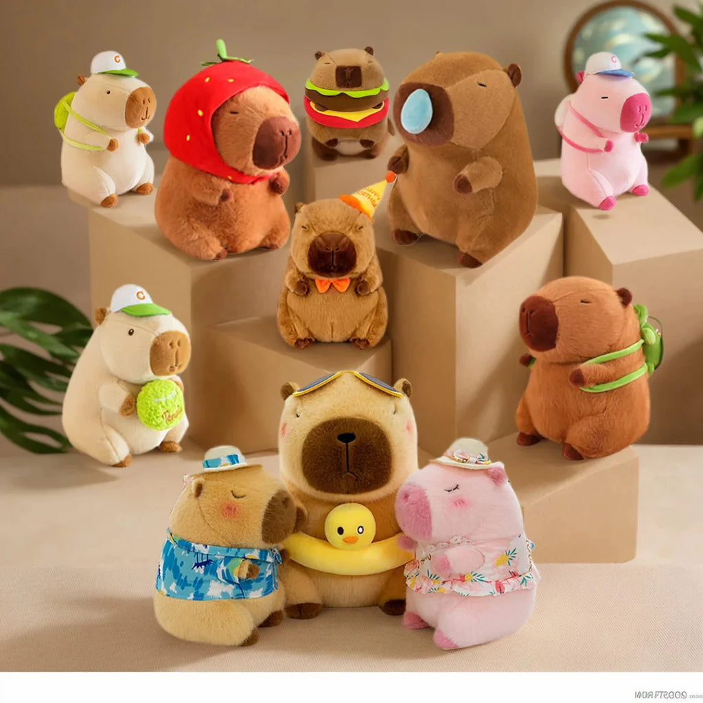 12-32cm Capybara Plush Simulation Capibara Anime Fluffty Toy Cute Doll Stuffed Animals Soft Doll Plush Children Christmas Gift
