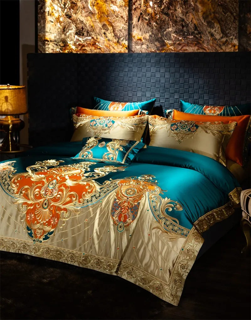 Royal Luxury Comforter Bedding Embroidery Duvet Cover Set 4/6/10Pcs