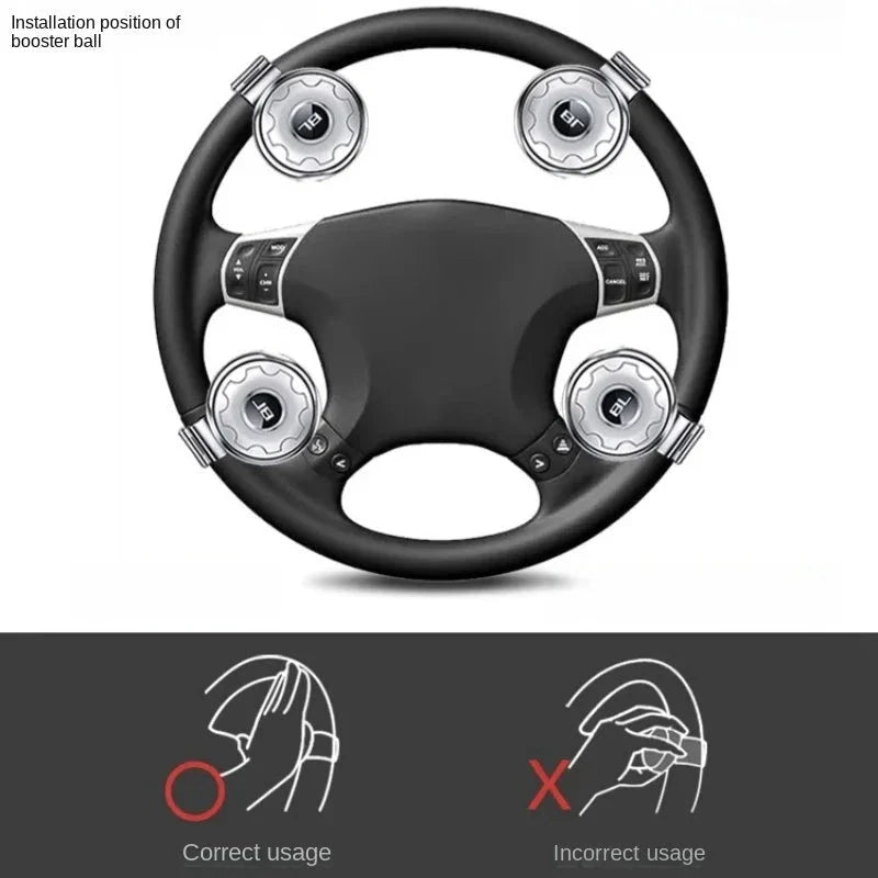 Car Steering Wheel Booster Ball – Universal Power Handle Spinner Knob with Steel Bearing