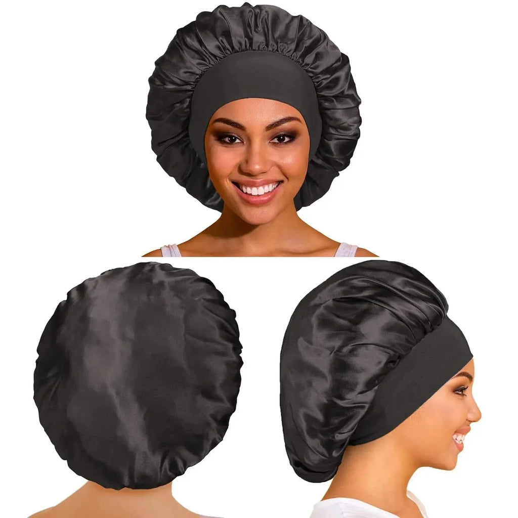 Women’s Satin Bonnet – Wide-Brim Night Sleeping & Hair Care Cap