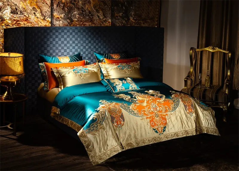Royal Luxury Comforter Bedding Embroidery Duvet Cover Set 4/6/10Pcs